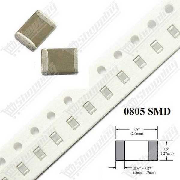 5x Condensateur SMD 0805 3.3pF 10% 50V