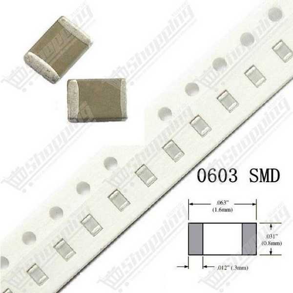 5x Condensateur SMD 0603 330nF(334)