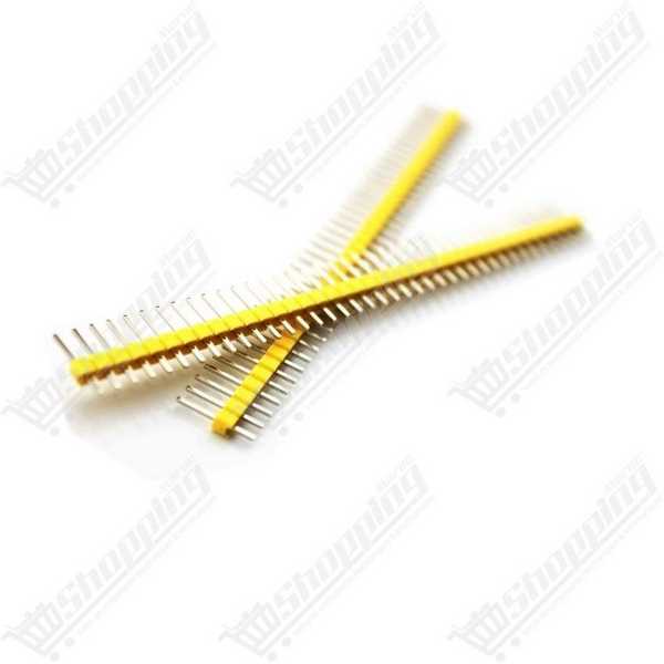 Connecteur Header Mâle 1x40 Pins 2.54mm Jaune Simple Ligne
