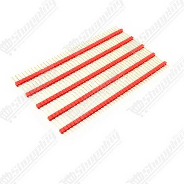Connecteur Header mâle 1x40 pins 2.54mm simple ligne - Rouge