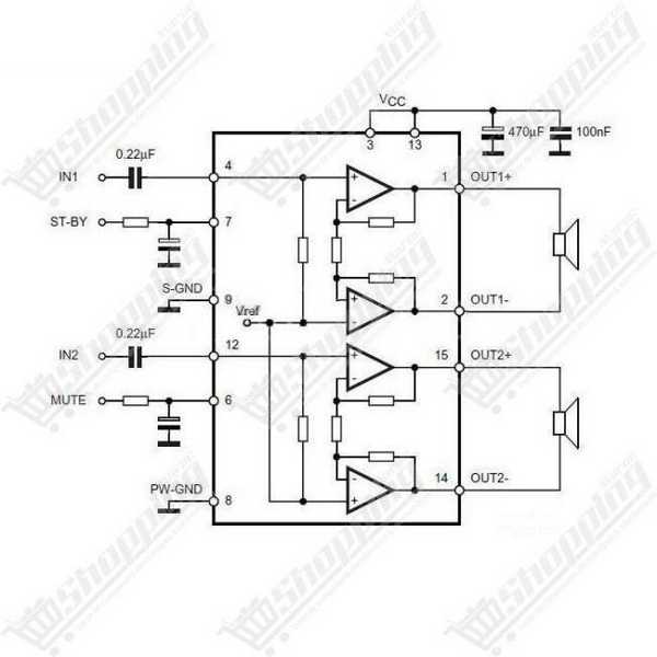 Module amplificateur audio TDA7297 Version B 2x15W 12V