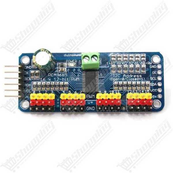 Module Driver Servo PWM 16 Canaux PCA9685 12 bits I2C pour Arduino