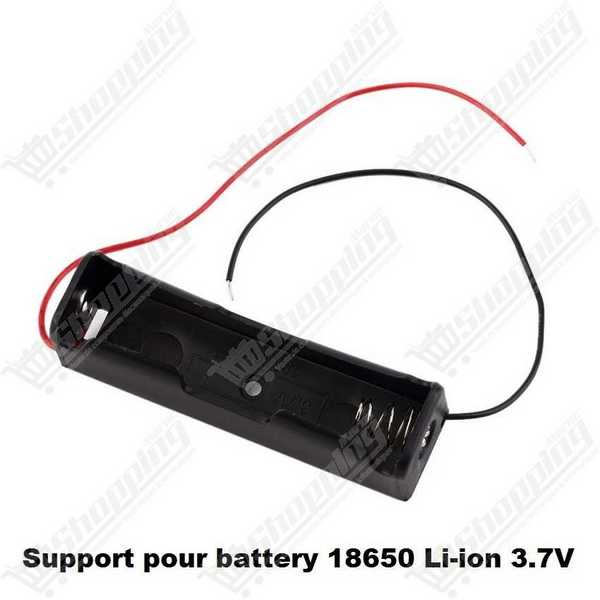 Support de batterie 18650 Li-ion 3.7V noir