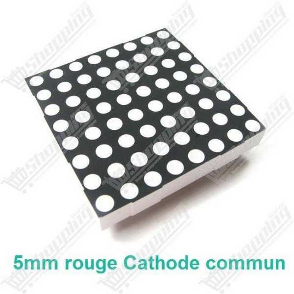 Matrice LED 8x8 rouge 60mm cathode commune