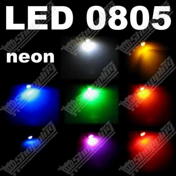 Lot de 5 LED SMD 0805 - Rouge, Jaune, Bleu, Vert, Orange