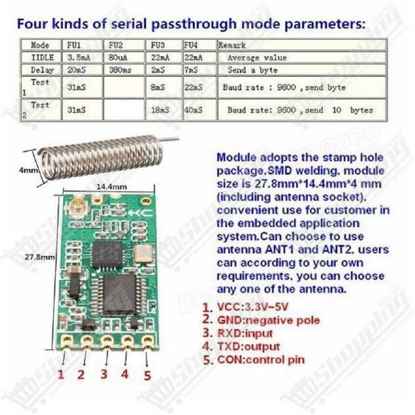 Module émetteur-récepteur sans fil HC-11 433MHz UART série CC1101 3-5V