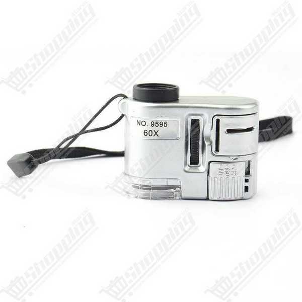 Mini Microscope de Poche 60X avec Éclairage LED
