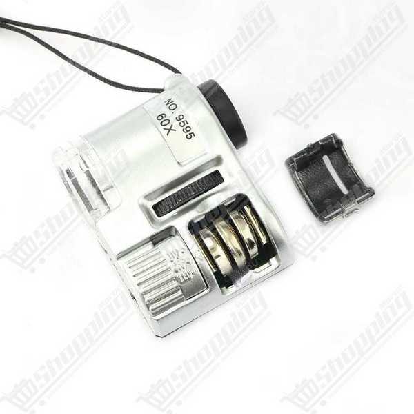 Mini Microscope de Poche 60X avec Éclairage LED