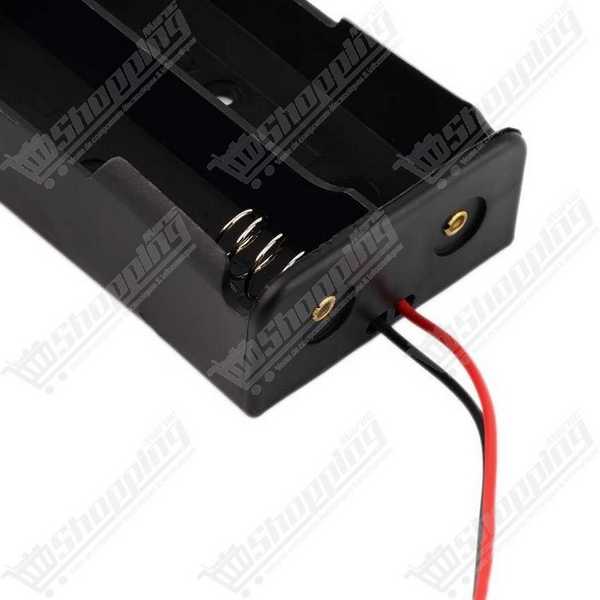 Support pour 2 batteries Li-Ion 18650 3.7V noir