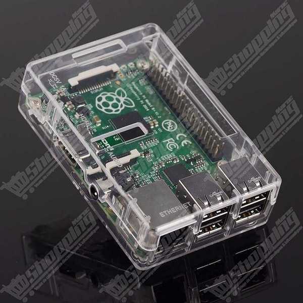 Boîtier transparent en ABS pour Raspberry Pi 3 Model B, B+ et 2 avec 3 dissipateurs thermiques en aluminium.