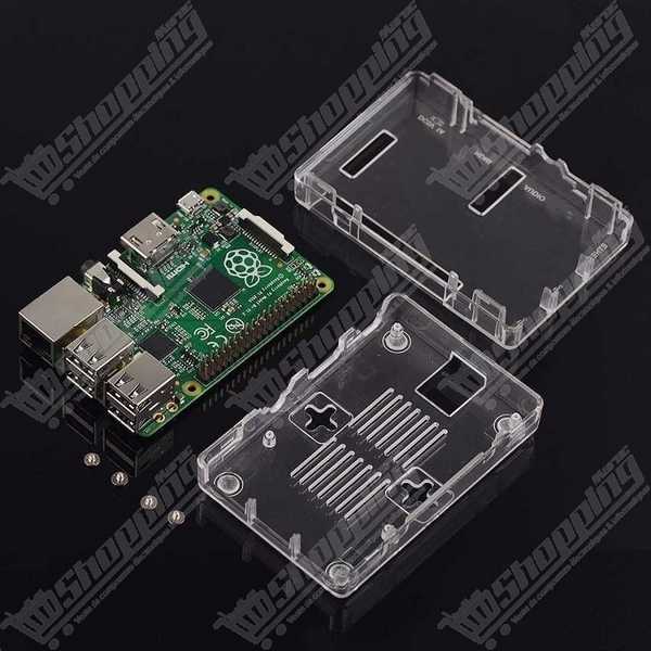 Boîtier transparent en ABS pour Raspberry Pi 3 Model B, B+ et 2 avec 3 dissipateurs thermiques en aluminium.