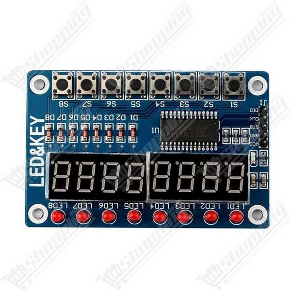 Module TM1638 afficheur 8 chiffres, 8 LEDs et 8 boutons