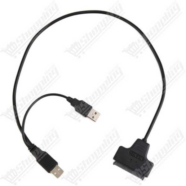 Câble adaptateur USB 2.0 vers SATA 22 broches pour disque dur HDD/SSD 2,5 pouces