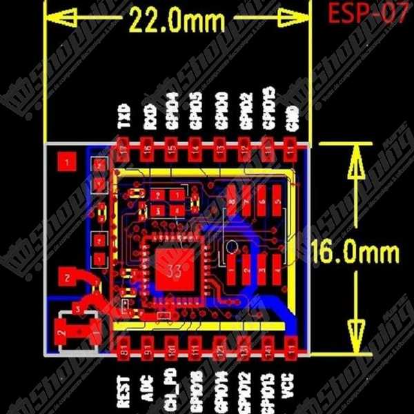 Module WiFi Série ESP8266 ESP-07 Grande Portée