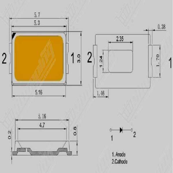 Lot de 10 LED SMD 5730 Blanc Froid 0.5W 6500K