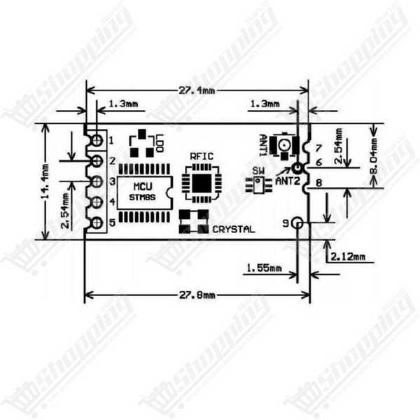 Module de communication sans fil HC-12 SI4463 UART RF 433MHz 1000m 3.2V-5.5V