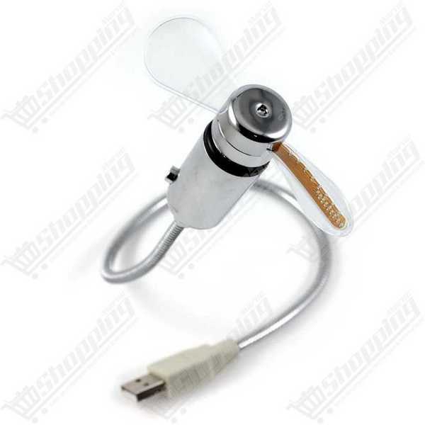 Mini ventilateur USB flexible avec horloge LED