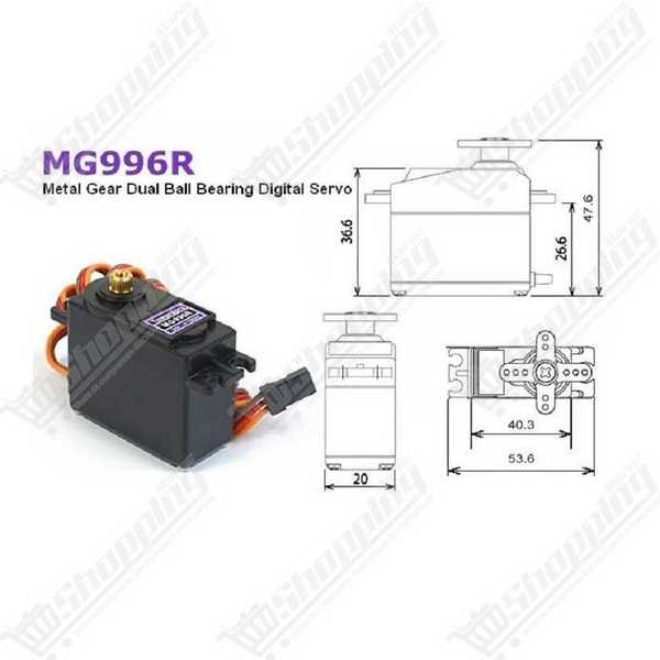 Servomoteur MG996R 180° Numérique avec Engrenages Métalliques