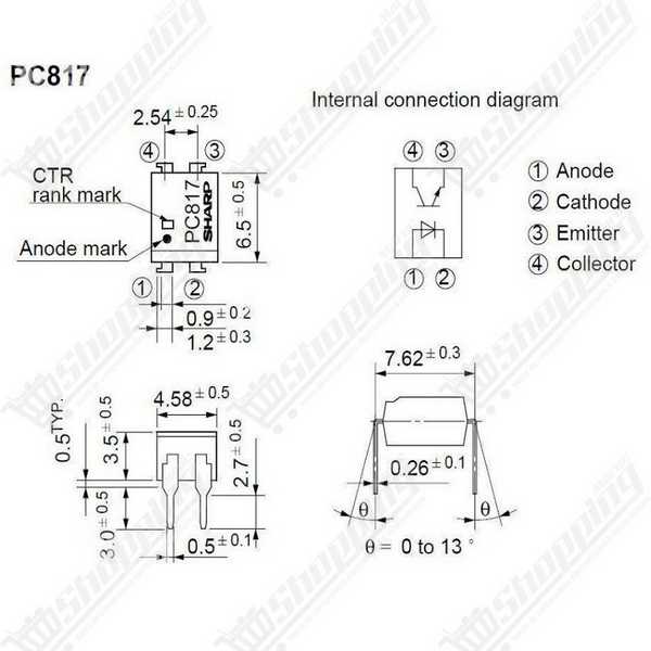Optocoupleur PC817 Sharp DIP-4