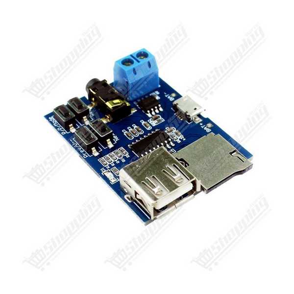 Module décodeur et lecteur MP3 avec amplificateur audio et support carte Micro SD