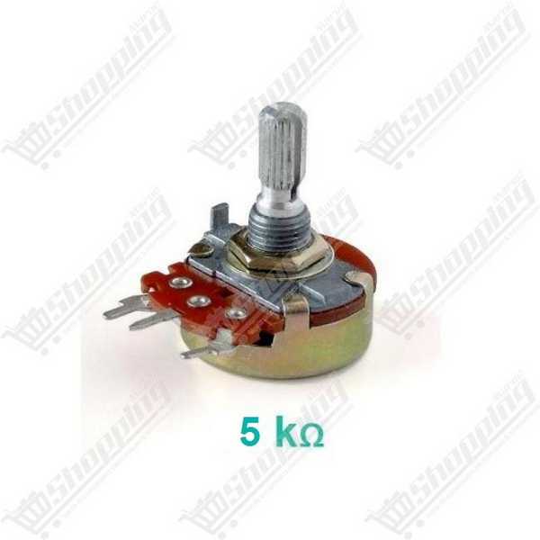 Potentiomètre linéaire 5K Ohm WH148 axe 15mm avec écrou et rondelle