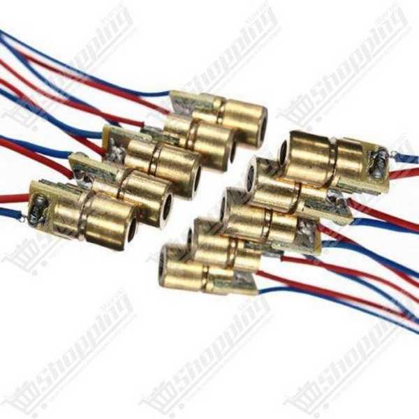 Diode Laser Rouge 650nm 3V 6mm - Tube en Cuivre