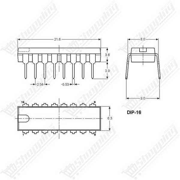 Circuit Intégré 74LS48 - Décodeur BCD vers 7 Segments - DIP-16