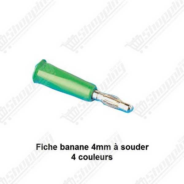 Fiche banane lanterne 4mm à souder, 4 couleurs