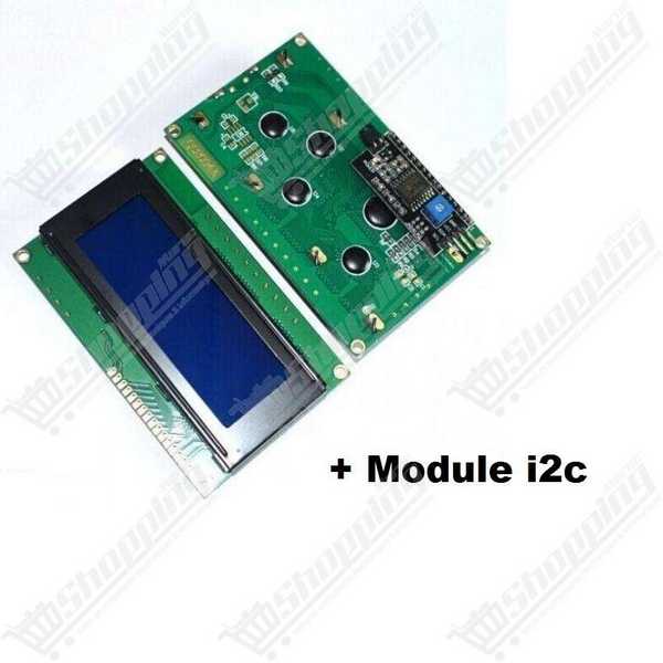 Afficheur LCD 2004 20x4 Bleu avec Module I2C 5V