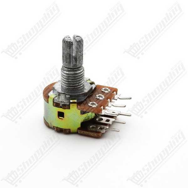 Potentiomètre double B50K 50K linéaire 6 broches 15mm