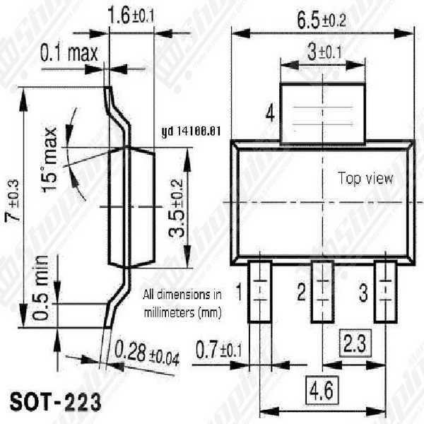 Régulateur de tension ajustable AMS1117 ADJ 1A SOT-223