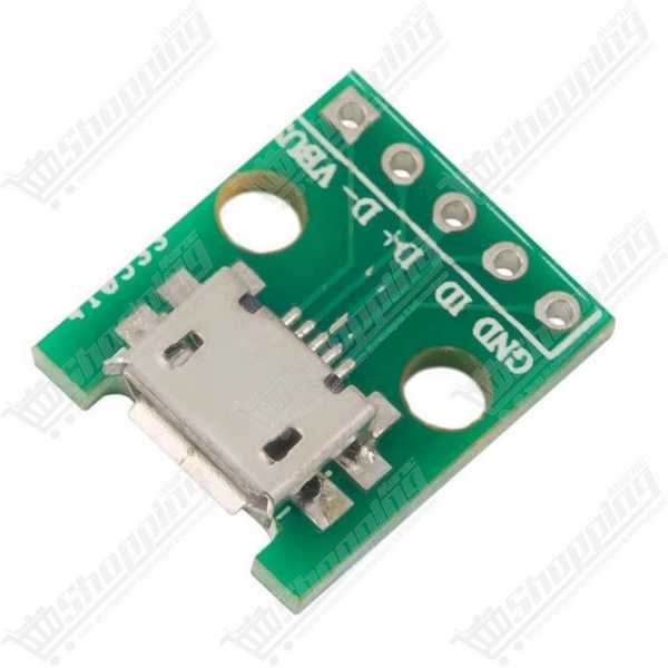 Adaptateur Micro USB Femelle Type B vers DIP 5 Broches PCB