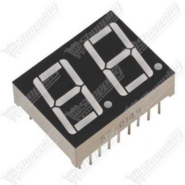 Afficheur LED 7 segments 0.56" 2 chiffres rouge cathode commune
