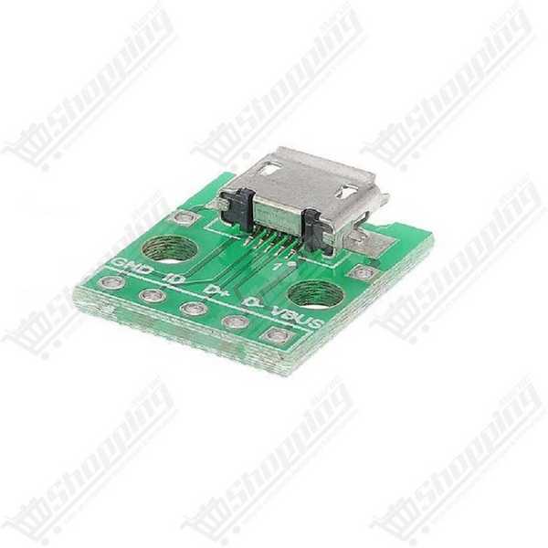 Adaptateur Micro USB Femelle Type B vers DIP 5 Broches PCB