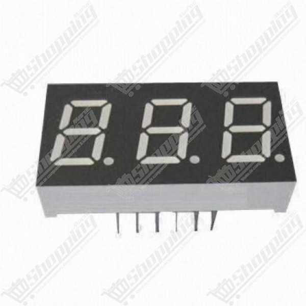 Afficheur LED 7 segments 3 chiffres 0.56 pouce rouge cathode commune