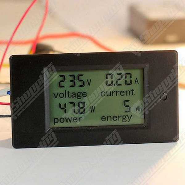Voltmètre Ampèremètre Wattmètre Numérique DC 100V 20A - Compteur d'Énergie