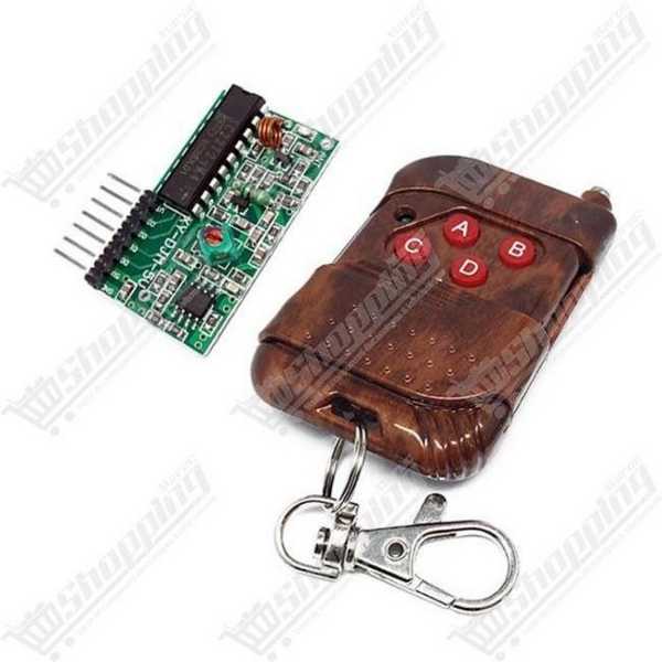 Kit télécommande et récepteur sans fil RF 433MHz 4 canaux 2262/2272