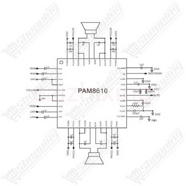 Module Amplificateur Audio Stéréo PAM8610 2x15W Classe D 12V