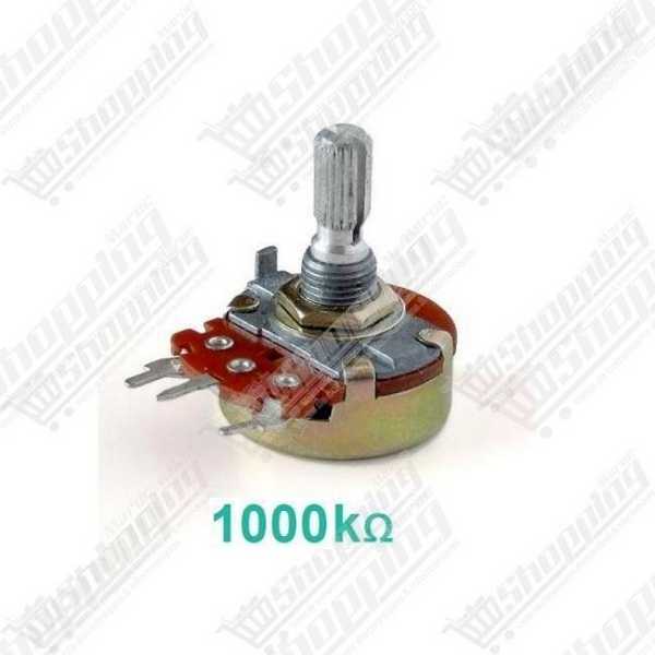 Potentiomètre Linéaire B1M 1M Ohm 15mm avec Écrou et Rondelle
