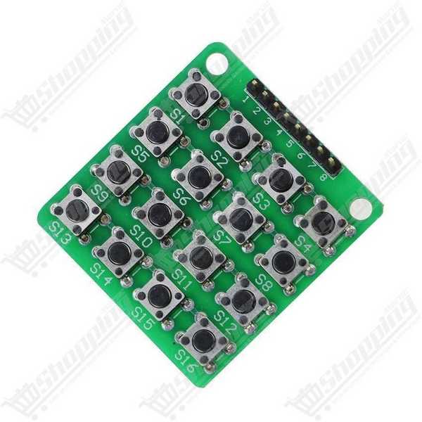 Clavier matriciel 4x4 à 16 touches et 8 broches