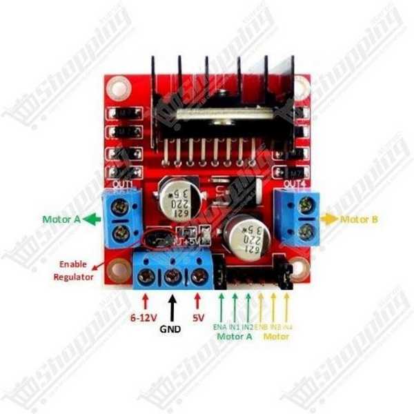 Module Driver L298N Double Pont en H pour Moteurs CC et Pas à Pas