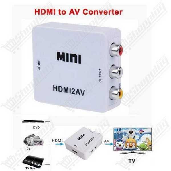 Convertisseur Mini HDMI vers AV RCA Audio et Vidéo
