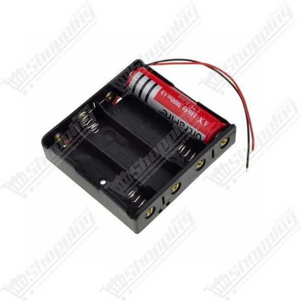 Support pour 4 batteries 18650 noir