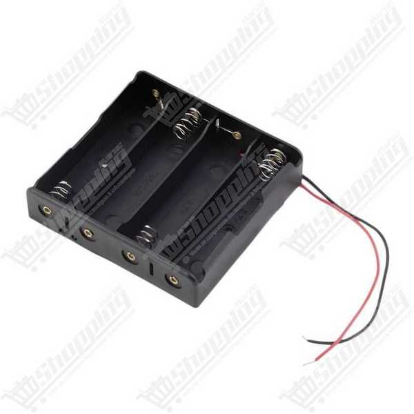 Support pour 4 batteries 18650 noir
