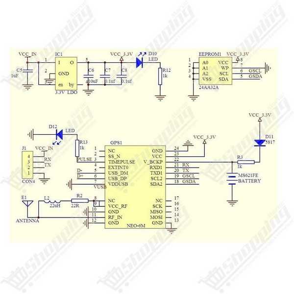 Module GPS Ublox NEO-6M GPS6MV2 avec antenne