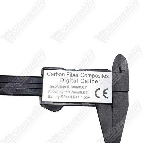 Pied à coulisse numérique 150 mm en fibre de carbone avec écran LCD