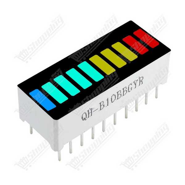 Afficheur à barres LED 10 segments RVB