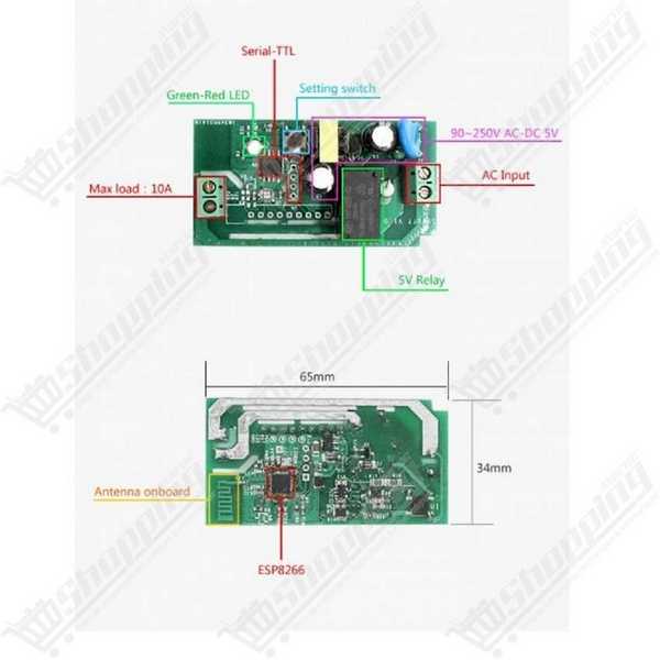 Interrupteur Connecté WiFi Sonoff Basic 10A ESP8266