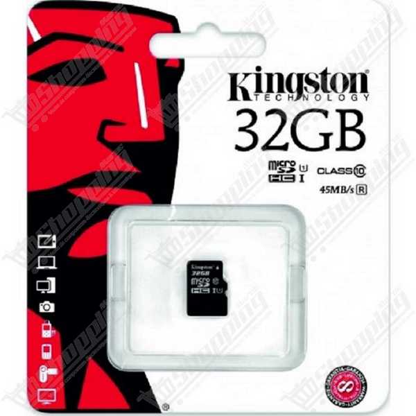 Carte mémoire Kingston Micro SDHC 32 Go Classe 10 avec adaptateur