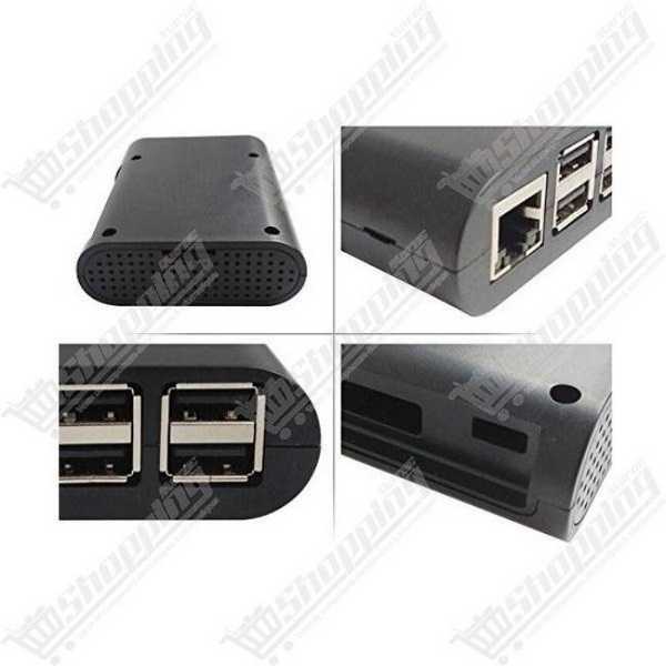 Boîtier noir pour Raspberry Pi Modèles B+, 2 et 3